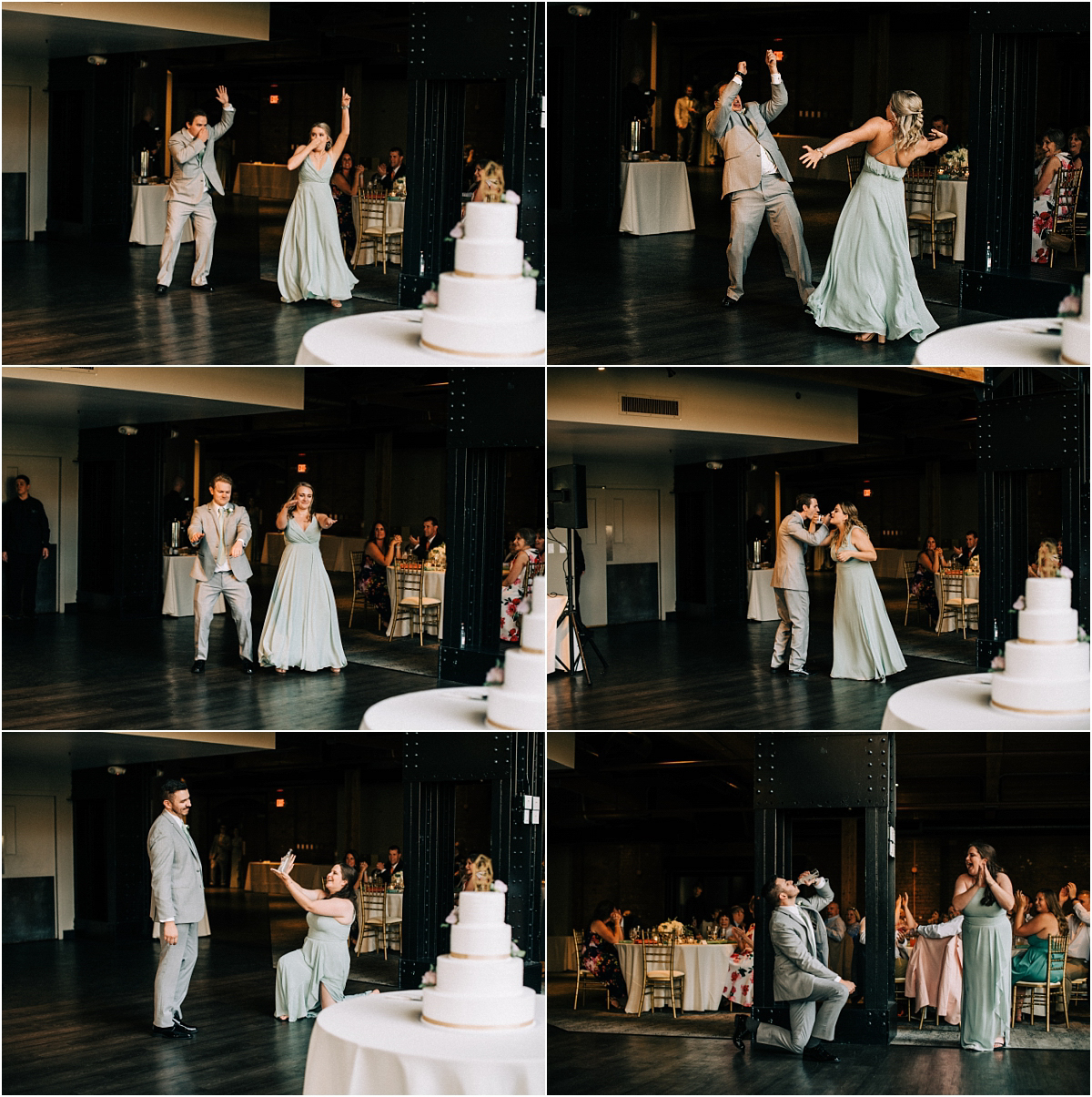 bridal party is introduced at wedding reception