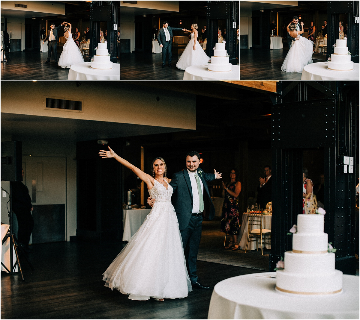bride and groom make their grand entrance at their reception