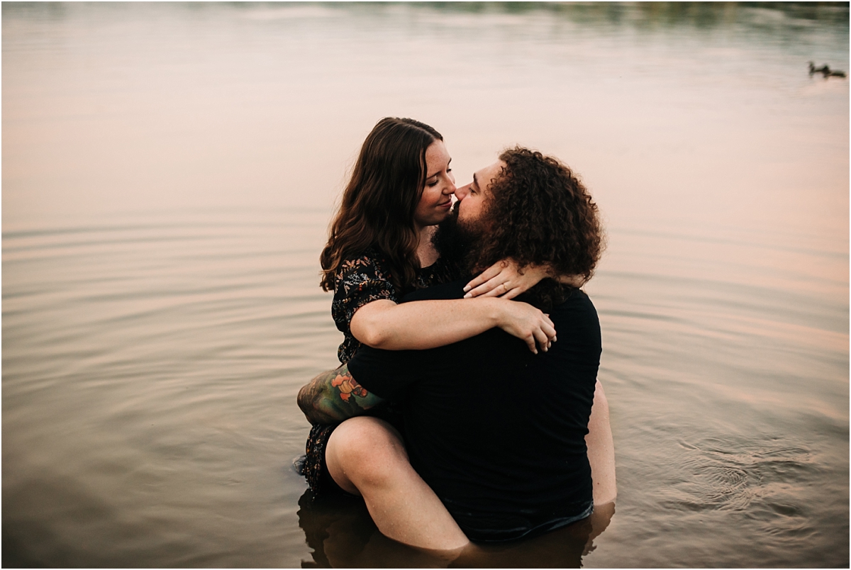 engagement photos in the water