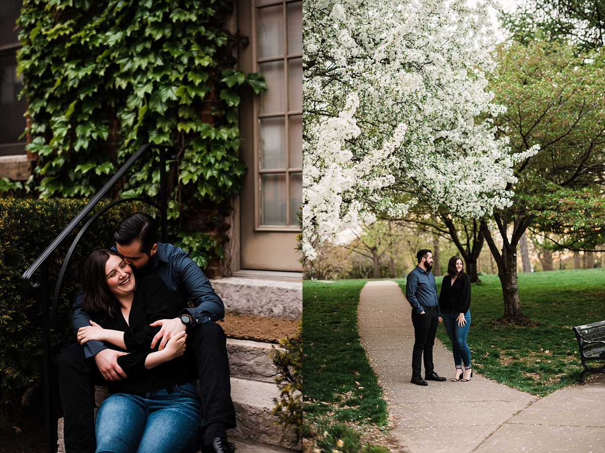 goodale park and short north in full bloom for this couples engagement session