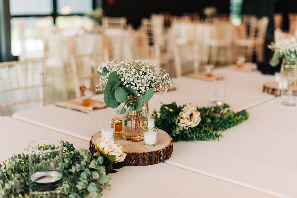 Table decor and centerpiece at Oak Grove