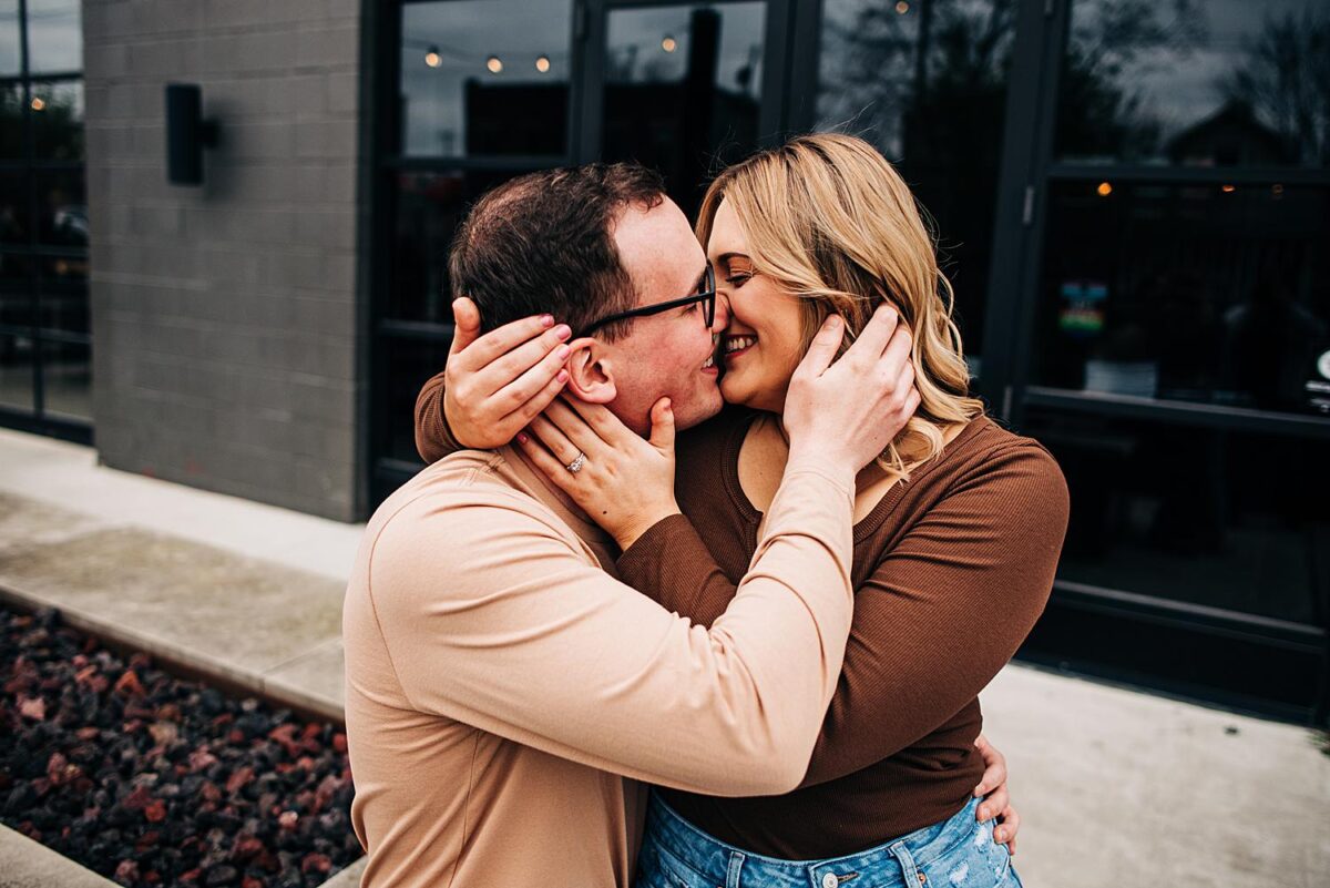 Engagement photos at a local Brewery
